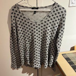 Aqua girls thermal long sleeve shirt, size small